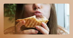 young woman with unhealthy eating habits due to food guilt