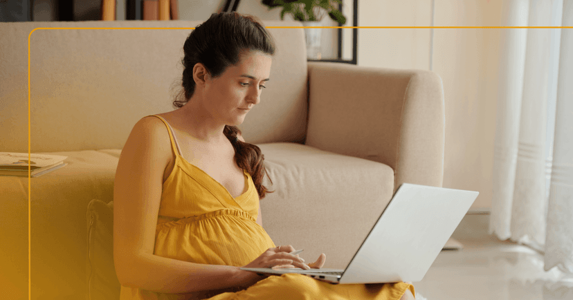 woman using telehealth to meet with a perinatal psychiatric provider