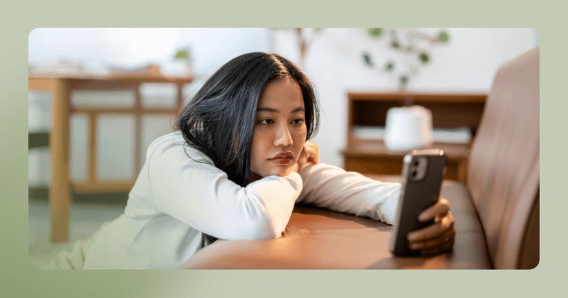 woman using shopping as a distraction
