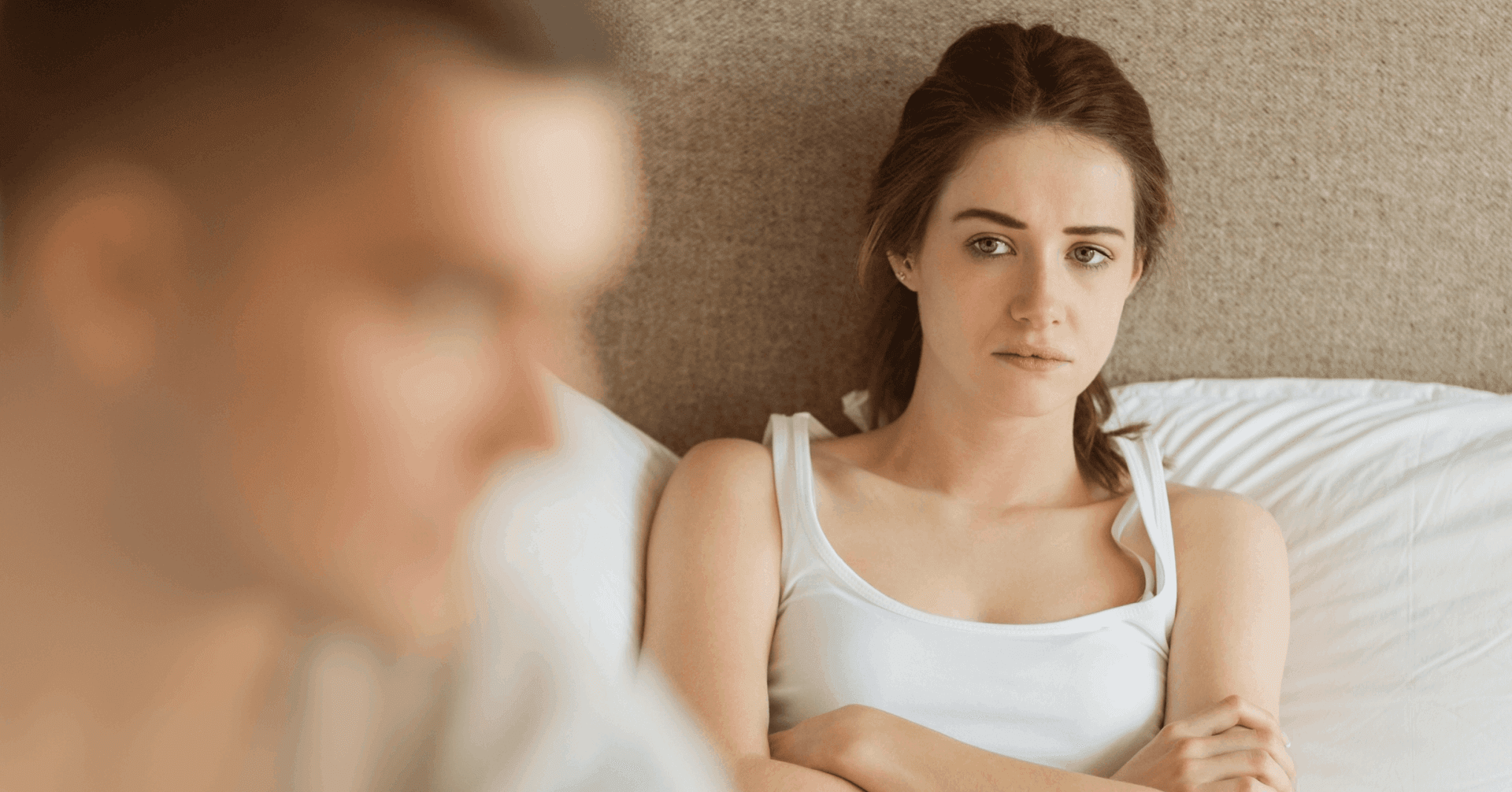 woman with alexithymia avoiding emotional intimacy with her partner