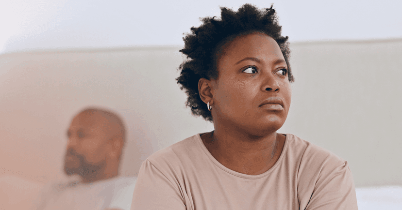 woman experiencing fear of confrontation with her partner