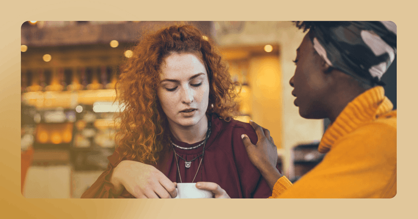 woman offering feedback to a friend