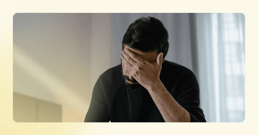 man experiencing rumination with a flight response