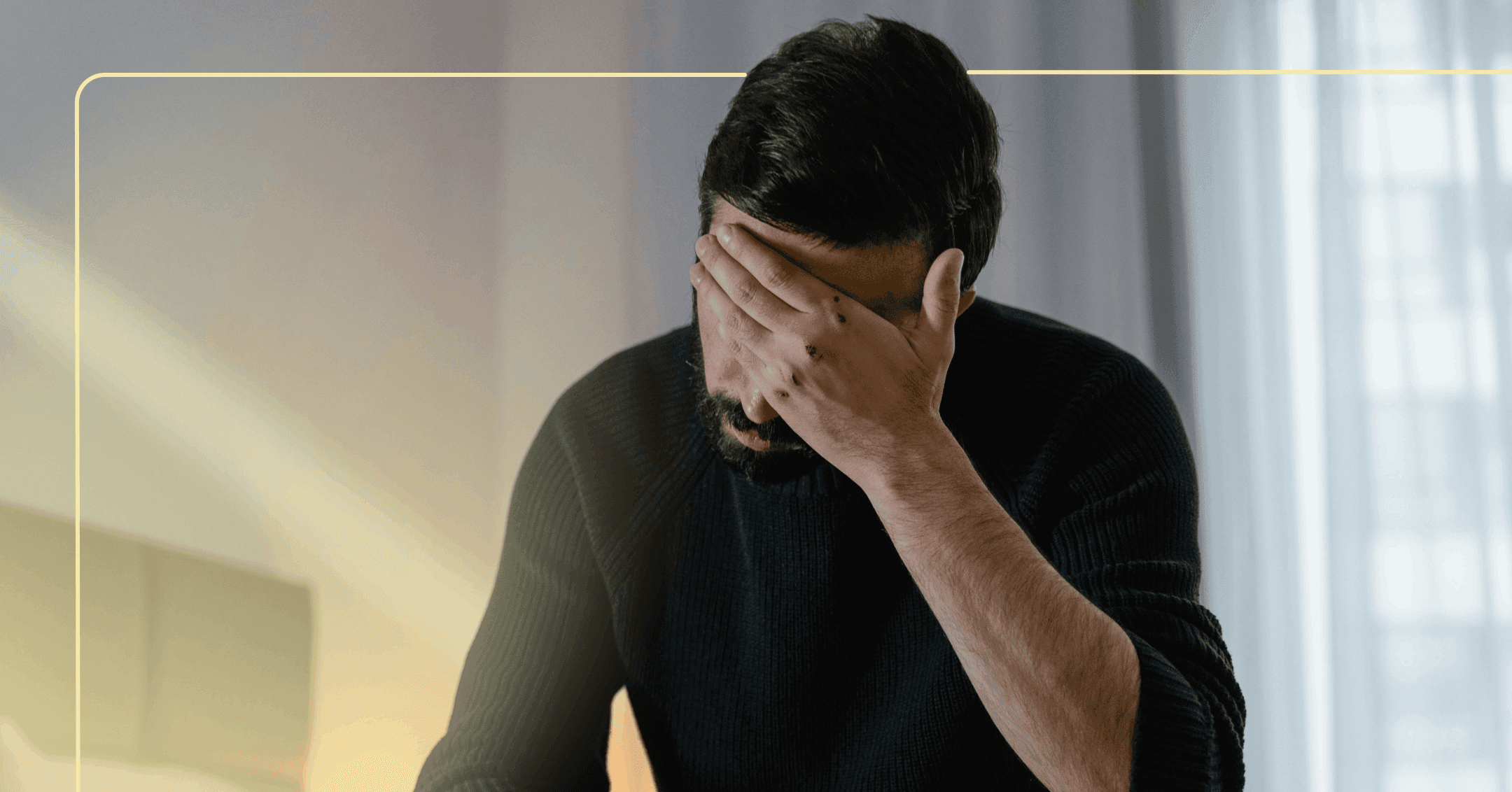 man having trouble sleeping because of racing thoughts