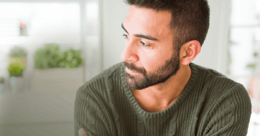 man with atypical depression feeling weighed down