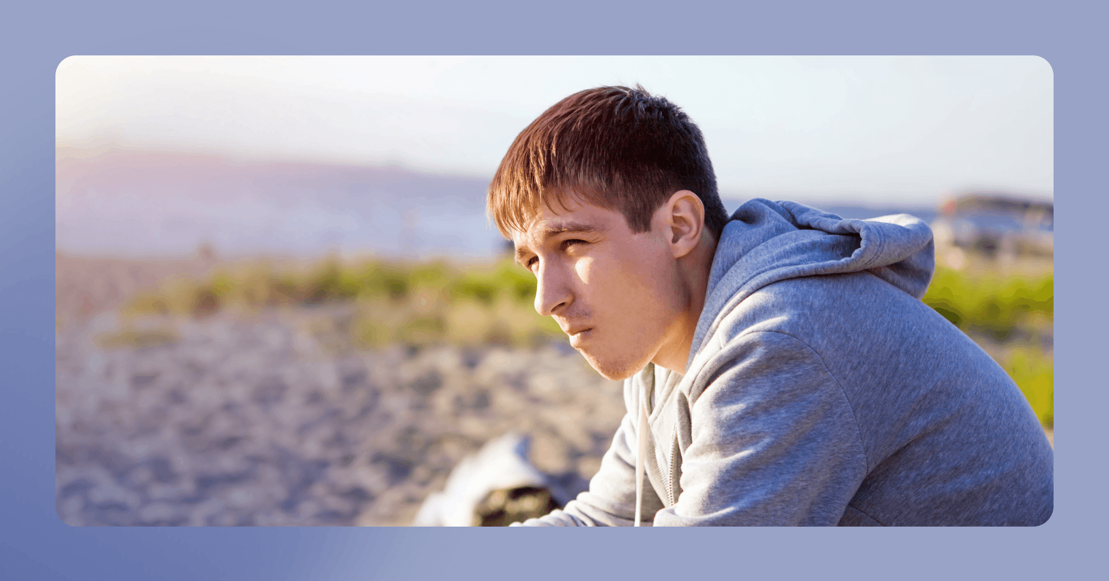 young man with prolonged grief disorder feeling isolated from others