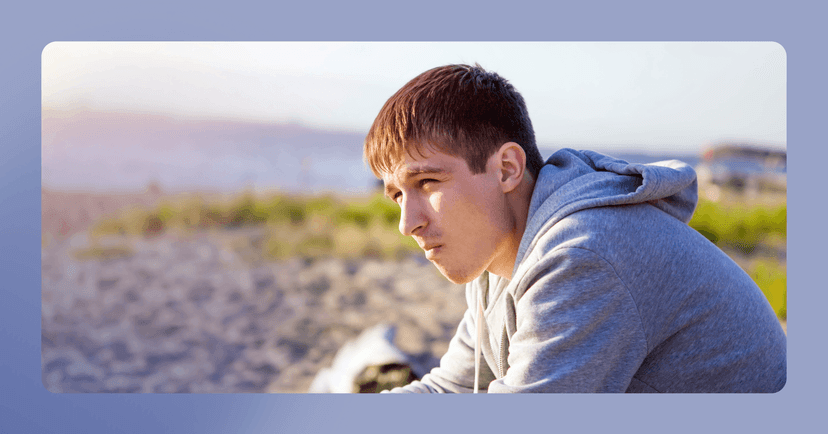 young man with prolonged grief disorder feeling isolated from others