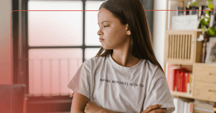 young girl having trouble regulating her emotions