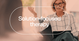 therapist asking scaling questions with text 'Solution-focused therapy'