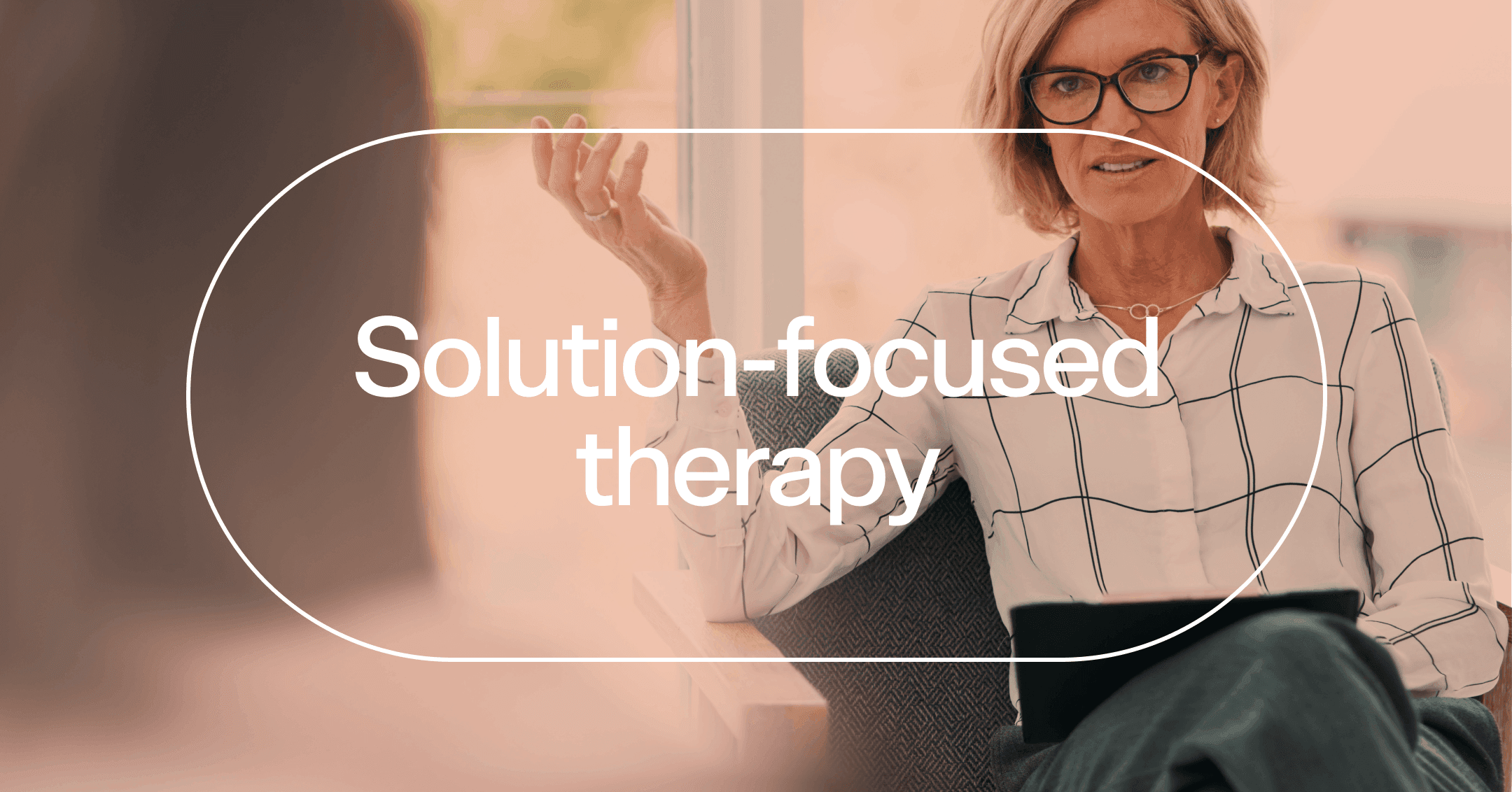 therapist asking scaling questions with text 'Solution-focused therapy'