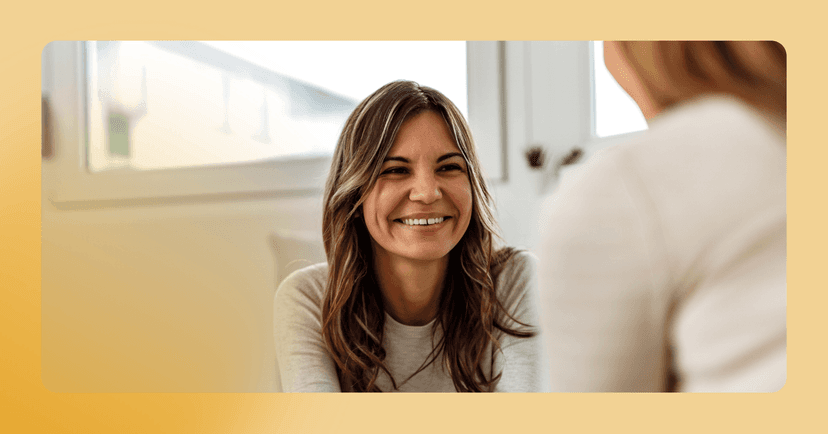 woman talking to a psychiatrist about postpartum depression