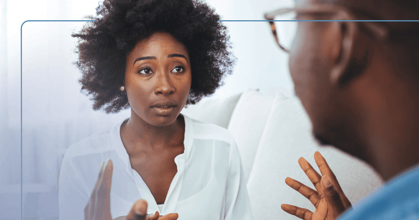 woman asking provider about their experience working with BIPOC clients