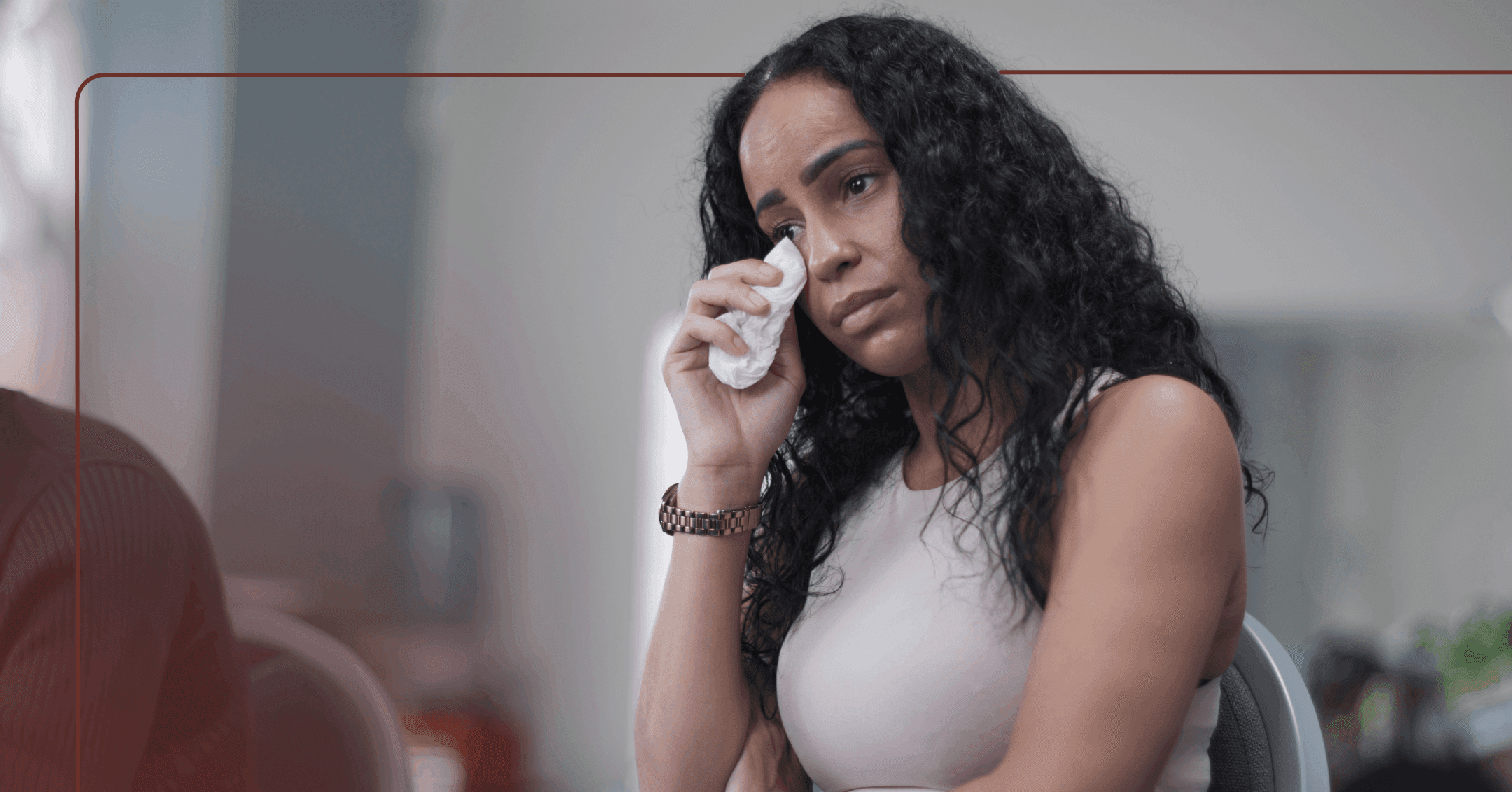 woman having a hard time accepting the reality of her loss