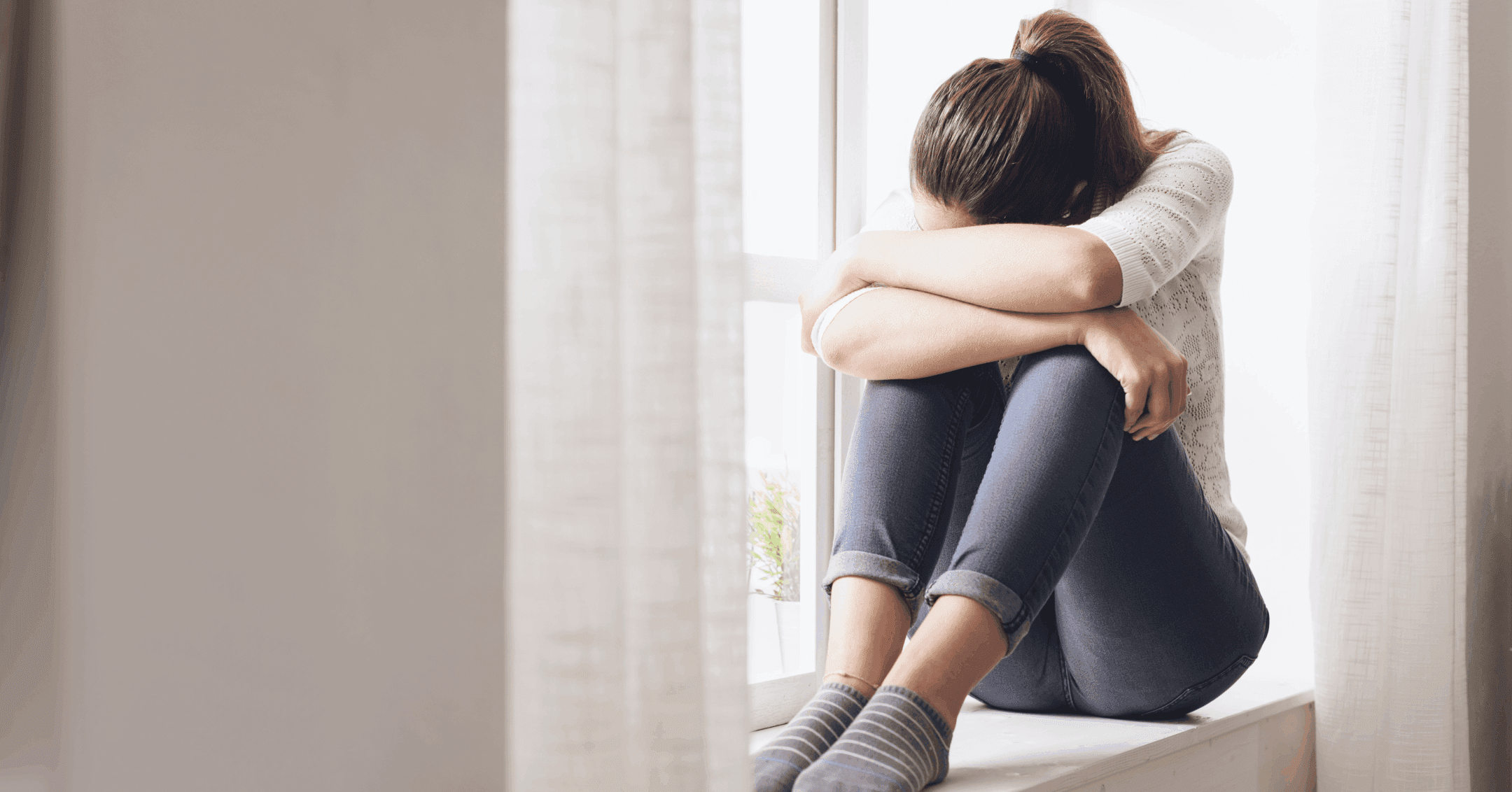 woman who is upset and having trouble calming down