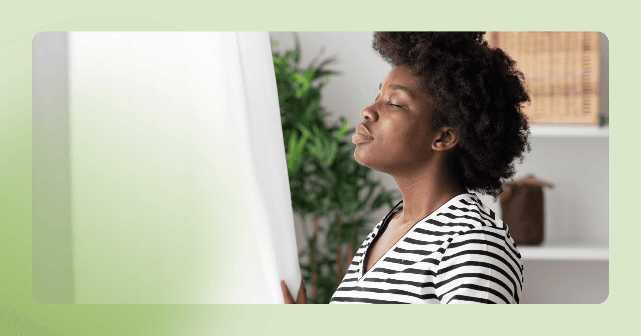 woman box breathing to down regulate