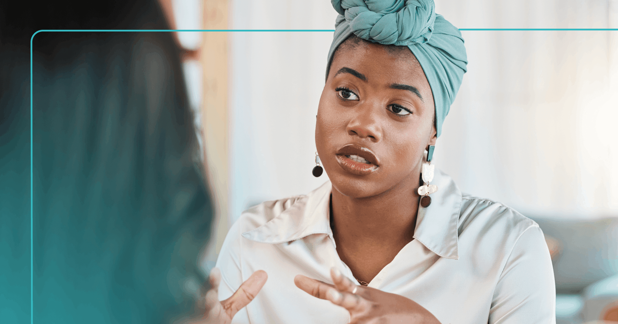 woman asking a provider how they approach supporting people from minority groups