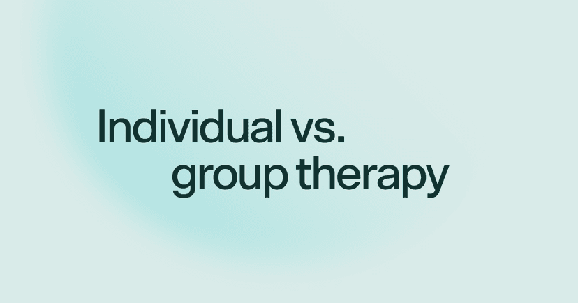Individual vs. group therapy