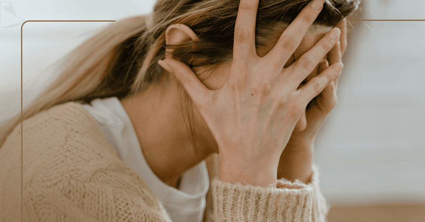 woman with generalized anxiety disorder experiencing muscle tension