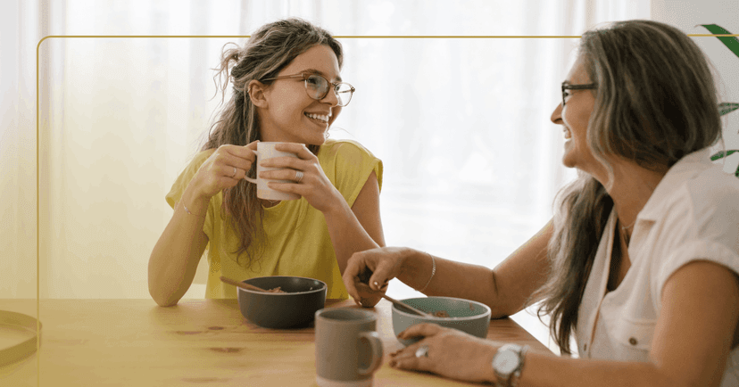 woman practicing emotional vulnerability with her family member