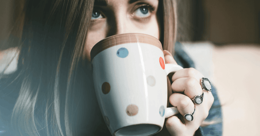 woman keeping track of her caffeine intake