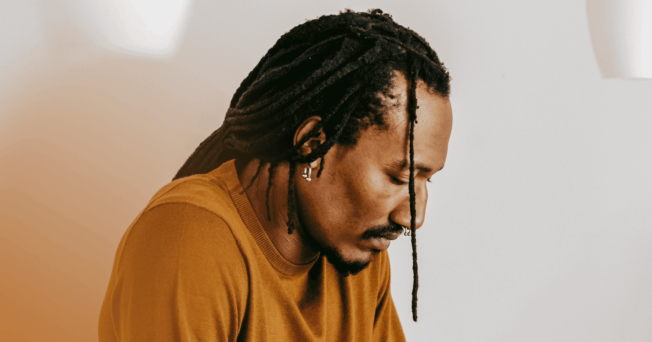 man trying to analyze his stress instead of sitting with it