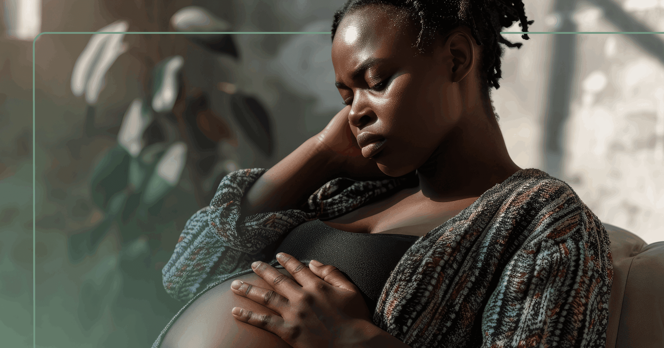 pregnant woman doing a short meditation to support her mental health