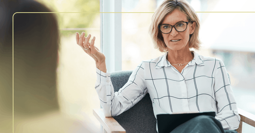 woman discussing boundaries with a therapist