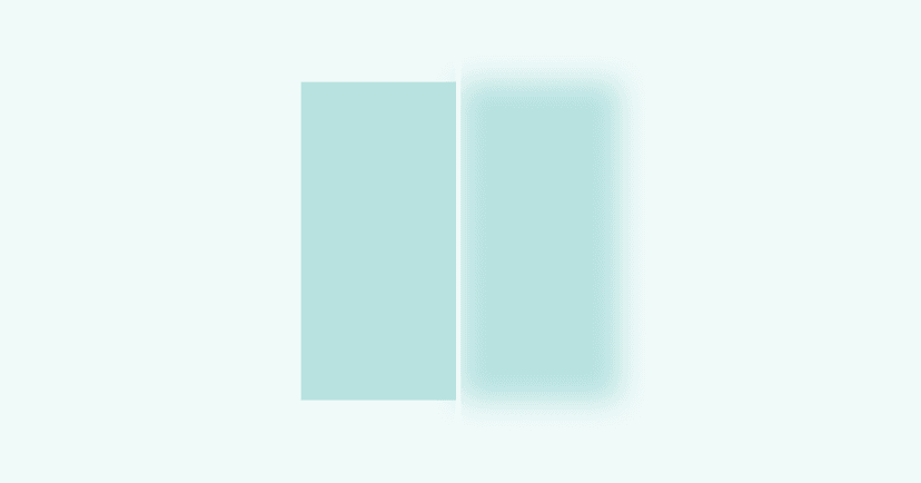 mostly blurred blue square with sharply focused portion as conceptual representation of ambivert on the personality spectrum