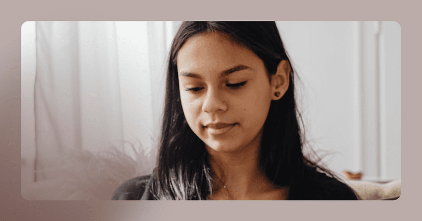 young girl worried about the new school year