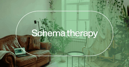 a therapist's office with text 'Schema therapy'