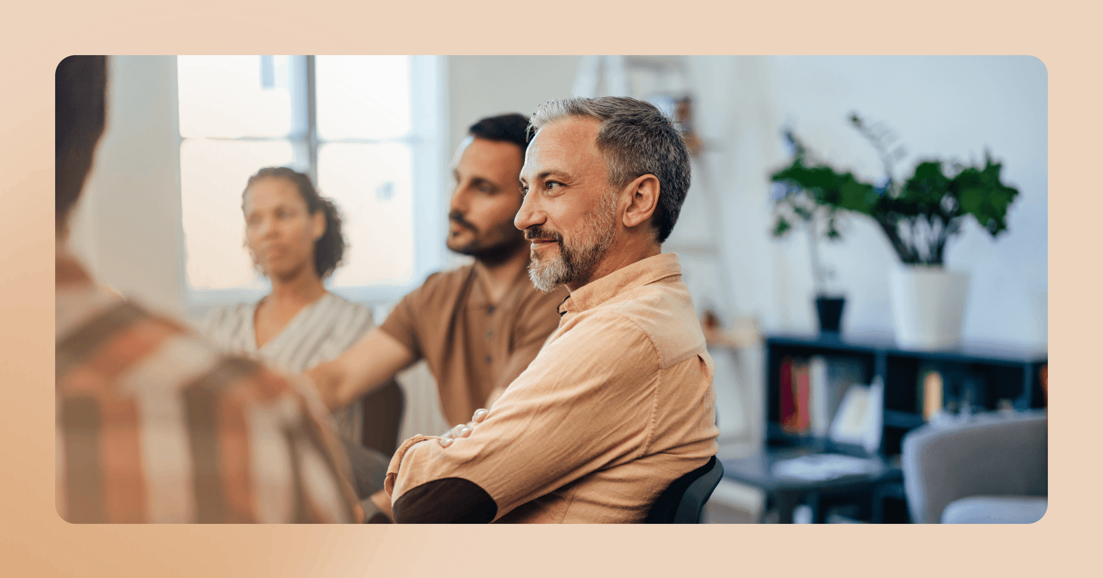 man feeling more connected in group therapy