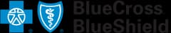 Blue Cross Blue Shield logo with a blue cross and shield featuring a white serpent staff, symbolizing healthcare and medical services.