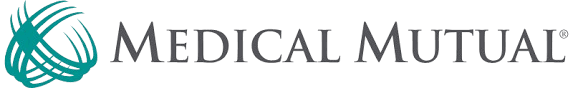 Logo of Medical Mutual featuring a teal abstract design next to the company name in black text.