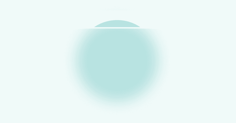 Image shows a blue circle. Almost all the way to the top of the circle is a horizontal white line that goes through the circle. Above the white line, the circle is in sharp focus. Below the white line, the circle is blurry.