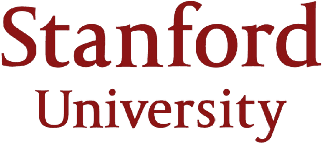 Red Stanford University logo with "Stanford" in large serif font and "University" below in smaller size.