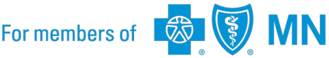 Logos of a blue cross and shield with the text "For members of MN" in blue.