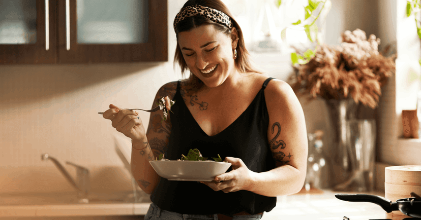woman considering how diet and mental health are connected