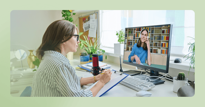 woman connecting with a psychiatrist through an online mental health platform