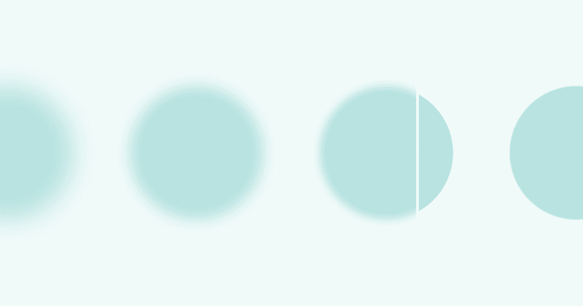 row of blurred and clear blue circles illustrating how skills learned in polyamorous couples therapy improve relationships