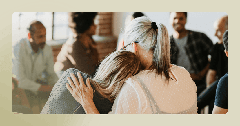 woman engaging in group therapy in acute psychiatric care