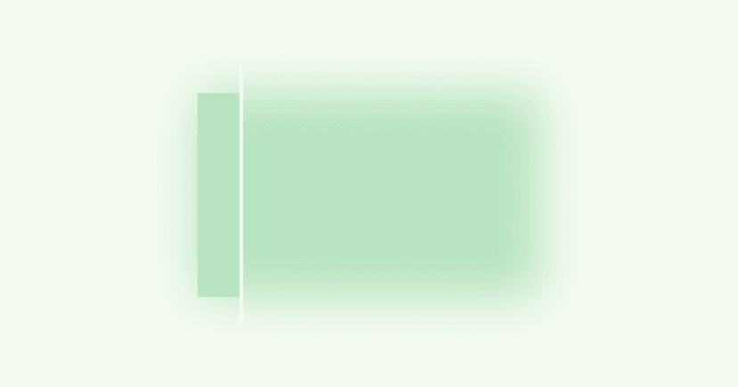 mostly blurred green rectangle with sharply focused portion as a conceptual representation of memory loss with dissociation