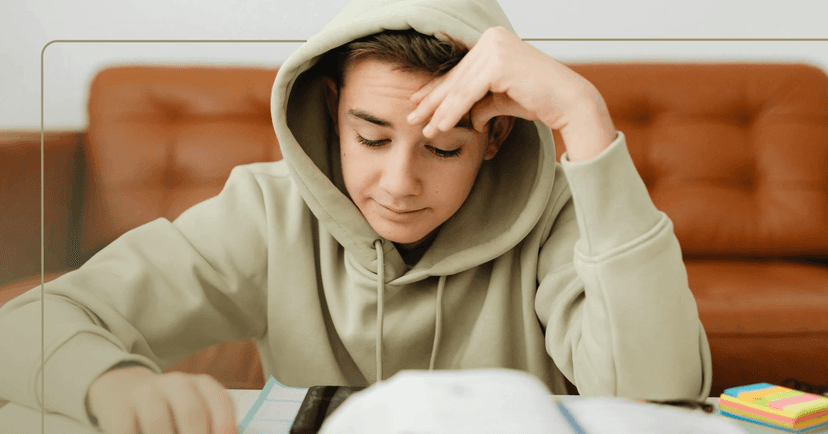 teen boy having problems with focus and concentration