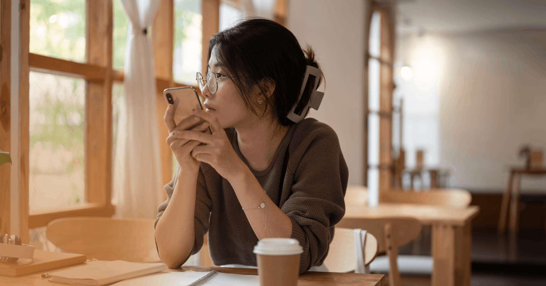 woman having intimate conversations with someone other than their partner