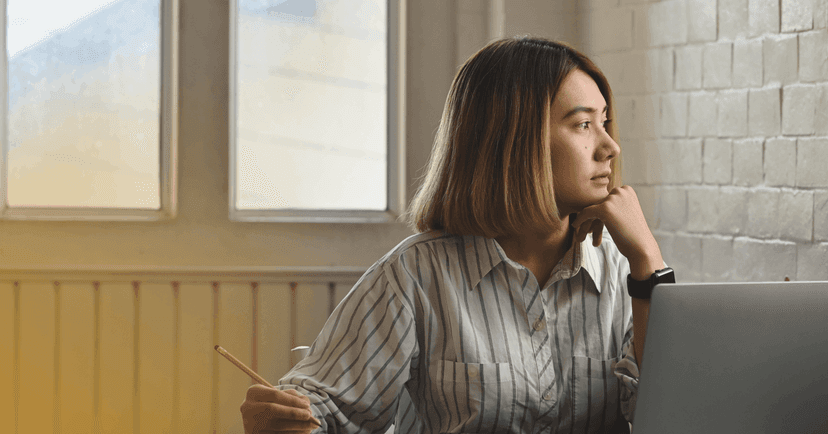 woman with OCD labeling her thoughts