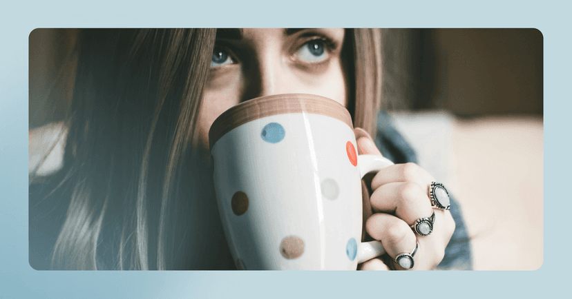 woman with caffeine use disorder drinking coffee