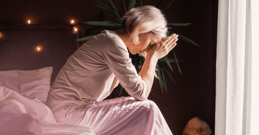 woman experiencing morning anxiety during perimenopause
