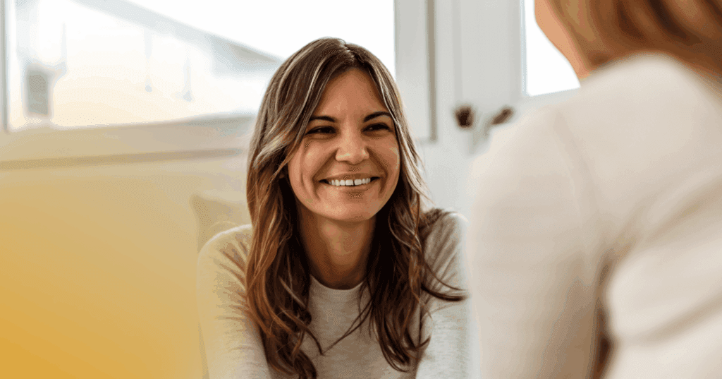 woman speaking up about what is working at her psychiatric appointment