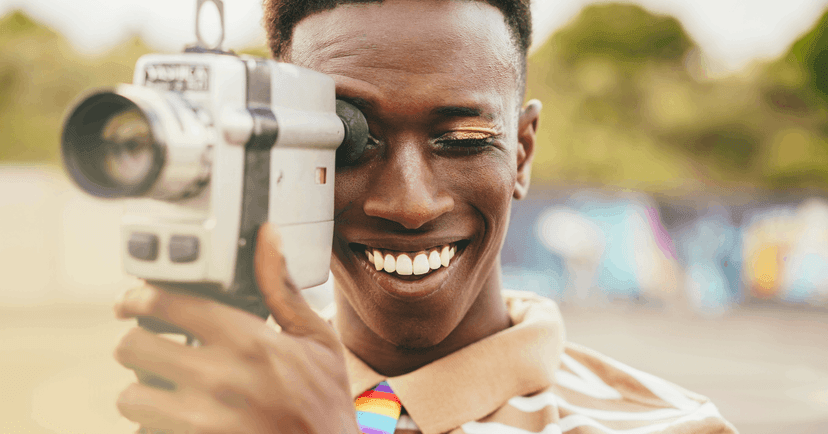 man embracing his identity with his support network