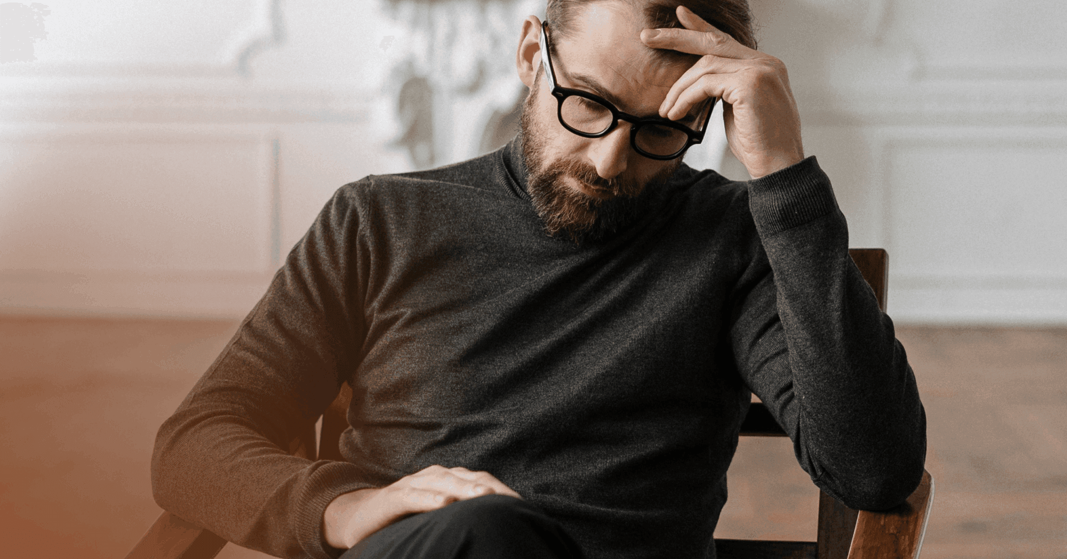 man with depression and psychosis experiencing persistent feelings of sadness