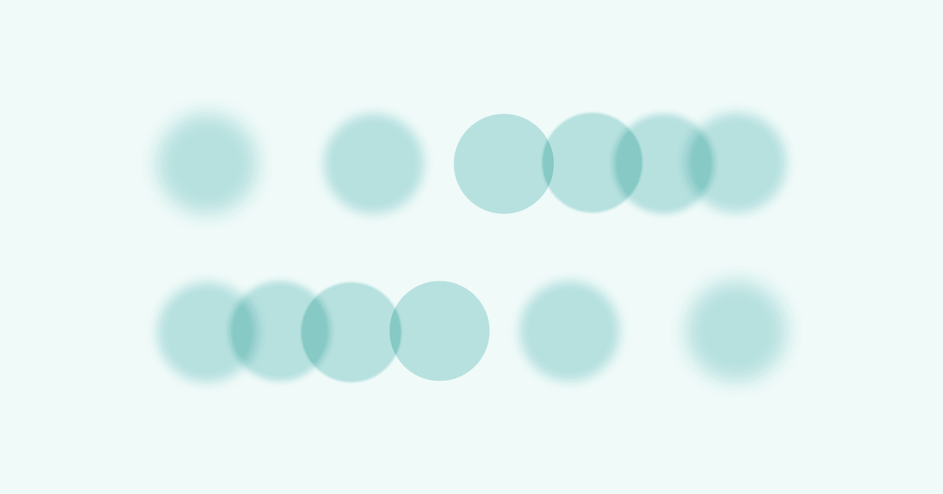 rows of blurred and clear blue circles illustrating how strong emotional reactions can make sensory overload more intense